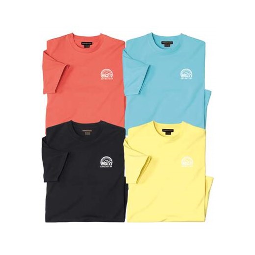 T-shirt męski wielokolorowy Atlas For Men z krótkim rękawem 