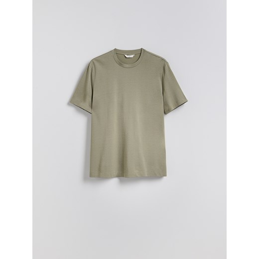 Reserved - T-shirt regular z merceryzowaną bawełną - jasnozielony Reserved S Reserved