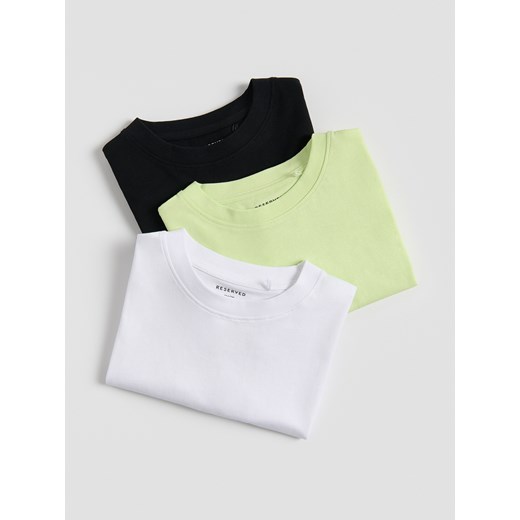 Reserved - Bawełniany t-shirt 3 pack - zielony ze sklepu Reserved w kategorii T-shirty chłopięce - zdjęcie 180364752