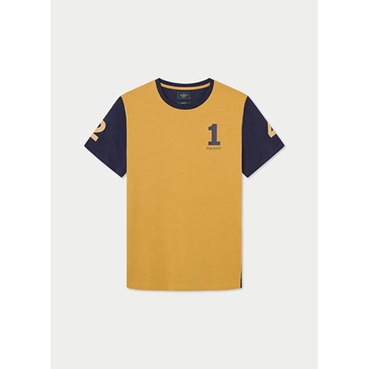 Hackett London Koszulka w kolorze żółto-granatowym ze sklepu Limango Polska w kategorii T-shirty męskie - zdjęcie 180365601