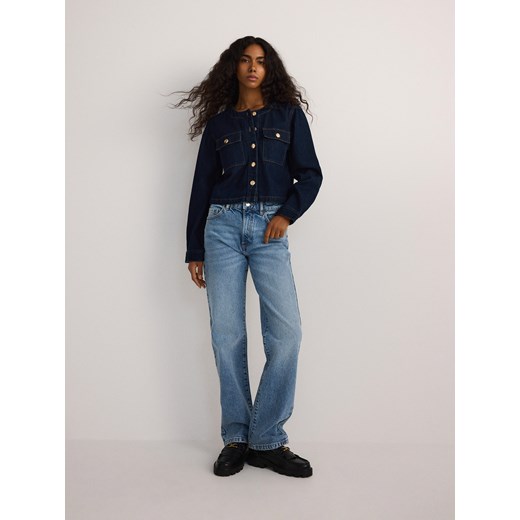 Reserved - Jeansy straight ze średnim stanem - niebieski ze sklepu Reserved w kategorii Jeansy damskie - zdjęcie 180366094