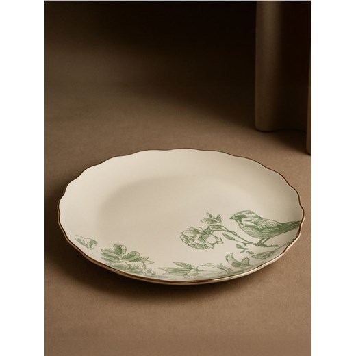 Sinsay - Ceramiczny talerz z motywem vintage - zielony ze sklepu Sinsay w kategorii Talerze - zdjęcie 180368321