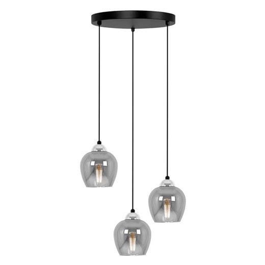 Lampa okrąg z kloszami ze szkła szara T2-S42 ze sklepu Edinos.pl w kategorii Lampy wiszące - zdjęcie 180369163