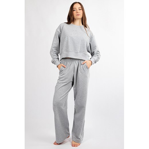 Komplet bluza+spodnie Dkaren DK-K-B23 szary ze sklepu kontri.pl w kategorii Komplety i garnitury damskie - zdjęcie 180374054