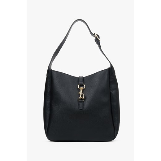 Estro: Czarna torba damska typu shopper z włoskiej skóry naturalnej Premium ze sklepu Estro w kategorii Torby Shopper bag - zdjęcie 180374244