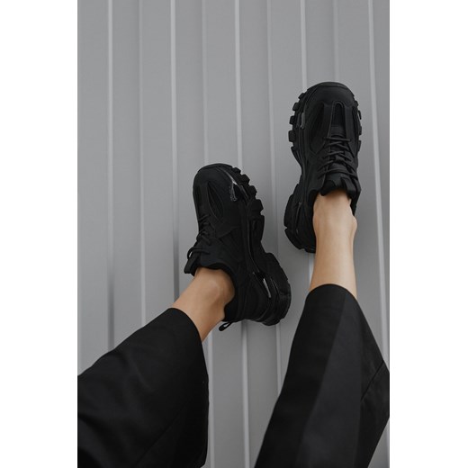 ES8: Czarne sneakersy damskie na grubej podeszwie ze sklepu Estro w kategorii Buty sportowe damskie - zdjęcie 180374274