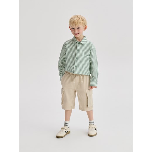 Reserved - Szorty cargo - beżowy Reserved 170 (13-14 lat) Reserved