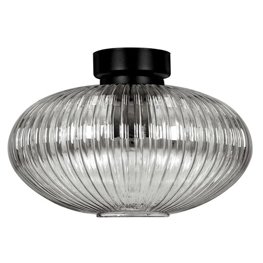Sufitowa lampa z ryflowanym kloszem grafitowa A6-W52 ze sklepu Edinos.pl w kategorii Lampy sufitowe - zdjęcie 180375292