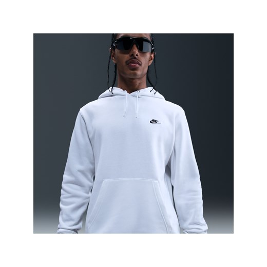 Męska dzianinowa bluza z kapturem Nike Club - Biel ze sklepu Nike poland w kategorii Bluzy męskie - zdjęcie 180375450