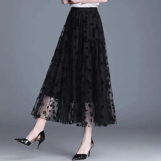 Elegancka spódnica midi - black S ze sklepu Intimica.pl w kategorii Spódnice - zdjęcie 180375722