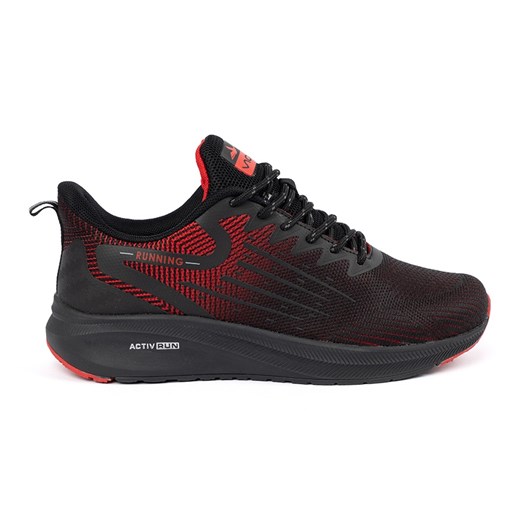 Czarno-czerwone buty sportowe do biegania czarne ze sklepu ButyModne.pl w kategorii Buty sportowe damskie - zdjęcie 180375860