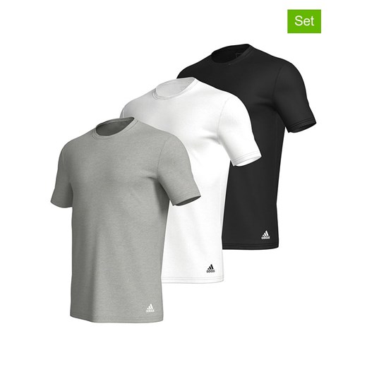 adidas Koszulki (3 szt.) w kolorze szarym, białym i czarnym ze sklepu Limango Polska w kategorii T-shirty męskie - zdjęcie 180377563