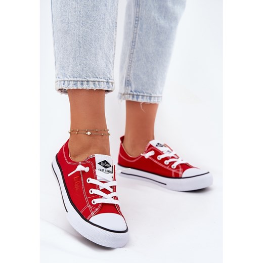 Lee Cooper trampki damskie casual na płaskiej podeszwie wiązane tkaninowe