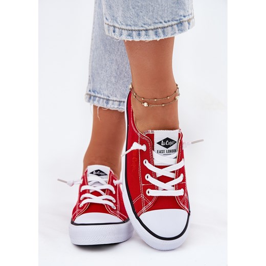 Trampki damskie Lee Cooper na płaskiej podeszwie tkaninowe na wiosnę wiązane casual