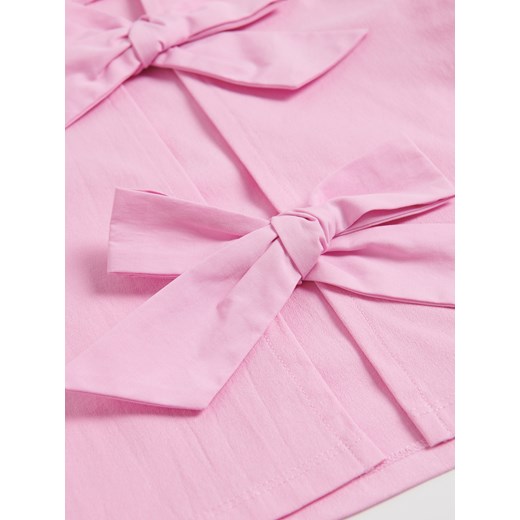 Reserved - Bluzka z wiązaniami na plecach - pastelowy róż Reserved S Reserved