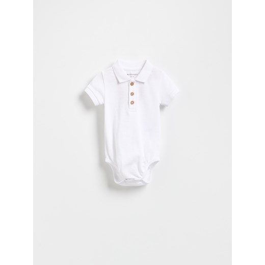Reserved - Bawełniane body z kołnierzykiem - biały ze sklepu Reserved w kategorii Odzież dla niemowląt - zdjęcie 180379872