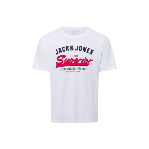Jack & Jones Koszulka Jack &amp; Jones Mężczyźni Bawełna biały nadruk ze sklepu vangraaf w kategorii T-shirty męskie - zdjęcie 180379953