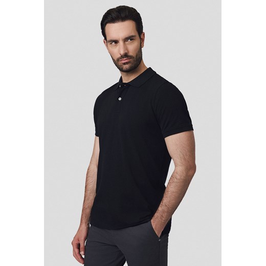 Koszulka Polo Bawełniana Czarna Cassian ze sklepu Lancerto S.A. w kategorii T-shirty męskie - zdjęcie 180382641