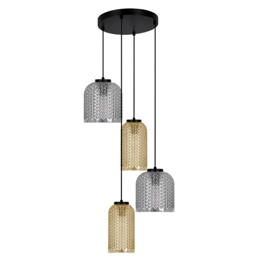 Wisząca lampa grafitowo-beżowa Sankana ze sklepu Edinos.pl w kategorii Lampy wiszące - zdjęcie 180384893