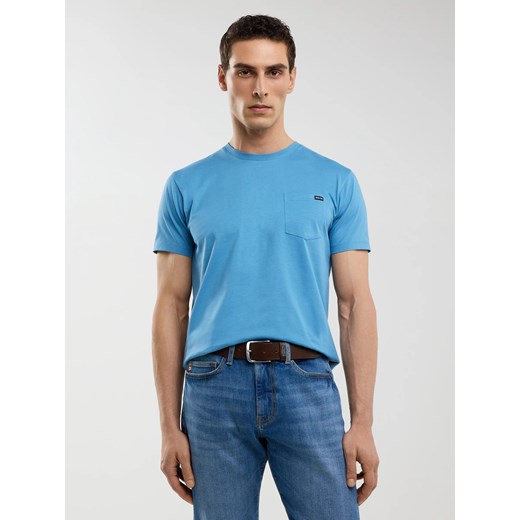 Koszulka męska z kieszonką niebieska Carbon 402 ze sklepu Big Star w kategorii T-shirty męskie - zdjęcie 180384944