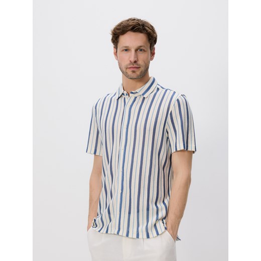 Reserved - Koszula regular fit w paski - jasnoniebieski ze sklepu Reserved w kategorii Koszule męskie - zdjęcie 180385054