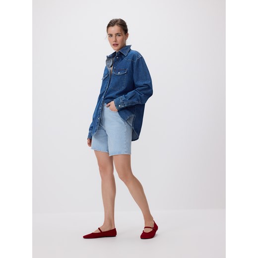 Reserved - Jeansowa koszula oversize - niebieski ze sklepu Reserved w kategorii Koszule damskie - zdjęcie 180386963