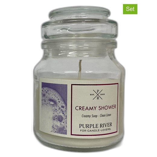 Purple River Świece zapachowe (2 szt.) &quot;Creamy Shower&quot; - 2 x 113 g ze sklepu Limango Polska w kategorii Świece i dyfuzory - zdjęcie 180390003