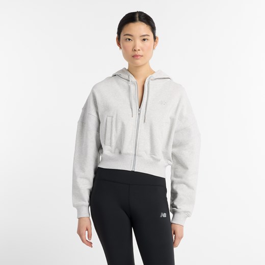 Bluza damska New Balance WJ51506AHH – szara ze sklepu New Balance Poland w kategorii Bluzy damskie - zdjęcie 180390741