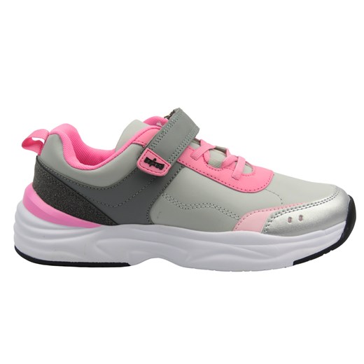 Buty Sportowe Młodzieżowe - Befado 516Q254 Szaro-różowe Na Rzep ze sklepu ulubioneobuwie w kategorii Buty sportowe dziecięce - zdjęcie 180391661