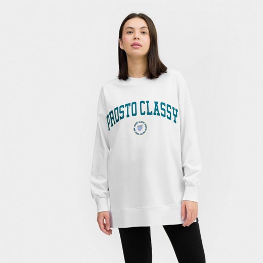 Damski longsleeve z nadrukiem Prosto Gail - biały ze sklepu Sportstylestory.com w kategorii Bluzy damskie - zdjęcie 180391824