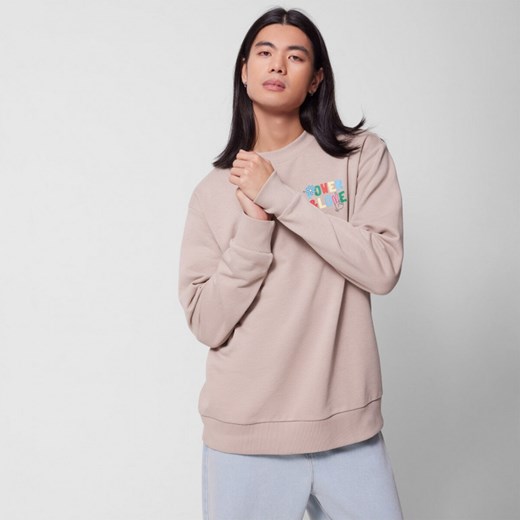 Męska bluza dresowa nierozpinana bez kaptura Outhorn OTHWSS24TSWSM1166 - beżowa ze sklepu Sportstylestory.com w kategorii Bluzy męskie - zdjęcie 180391882
