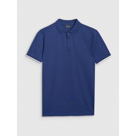 Męska koszulka polo 4F 4FRSS25TPTSM633 - granatowa ze sklepu Sportstylestory.com w kategorii T-shirty męskie - zdjęcie 180392423