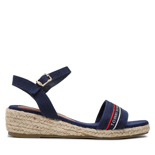 Espadryle Tommy Hilfiger Rope Wedge Sandal T3A7-32777-0048 M Granatowy Tommy Hilfiger 33 wyprzedaż eobuwie.pl