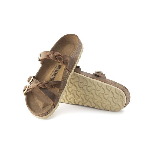 Klapki damskie BIRKENSTOCK bez zapięcia na płaskiej podeszwie casual