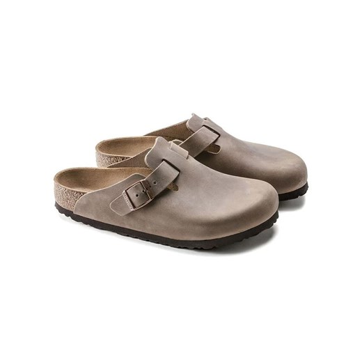 Birkenstock Skórzane chodaki &quot;Boston&quot; w kolorze beżowym 40 promocja Limango Polska