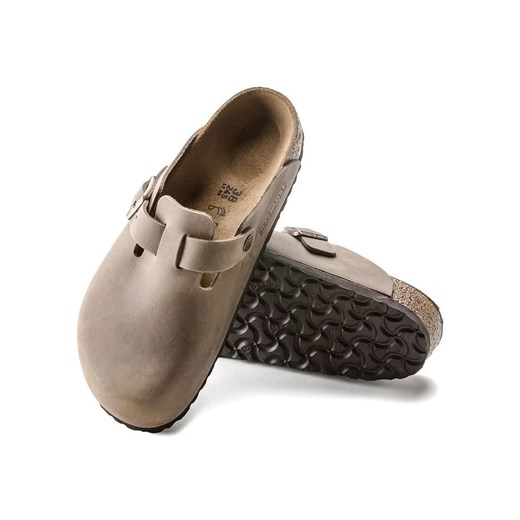 Birkenstock Skórzane chodaki &quot;Boston&quot; w kolorze beżowym 39 promocja Limango Polska