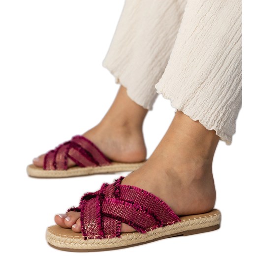 Różowe damskie klapki espadryle ze sklepu ButyModne.pl w kategorii Klapki damskie - zdjęcie 180397484