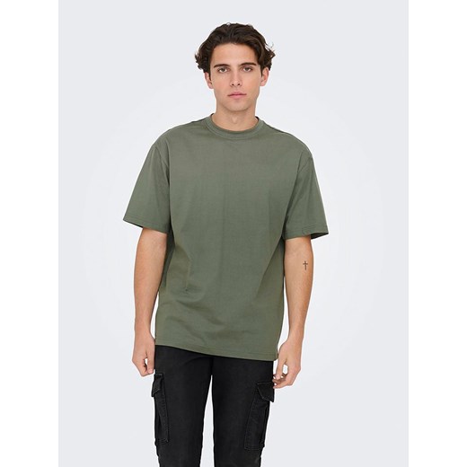 ONLY &amp; SONS Koszulka w kolorze khaki ze sklepu Limango Polska w kategorii T-shirty męskie - zdjęcie 180400412