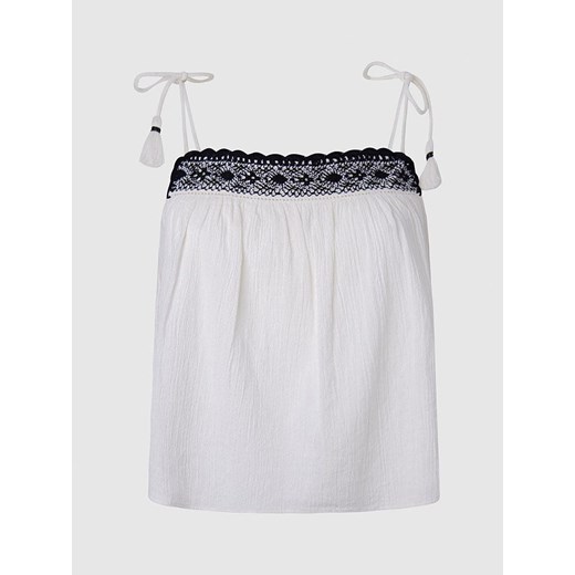 Pepe Jeans Top &quot;Beni&quot; w kolorze białym ze sklepu Limango Polska w kategorii Bluzki damskie - zdjęcie 180401311