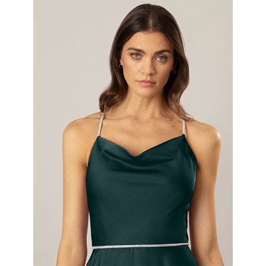 Sukienka APART zielona maxi w serek 