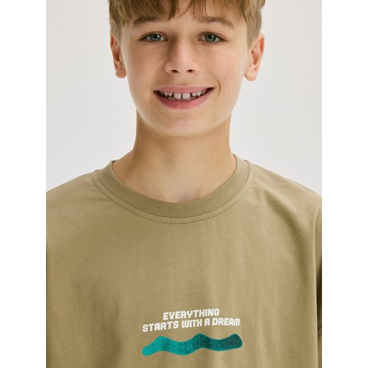 Reserved - T-shirt oversize - oliwkowy Reserved 146/152 (10-11 lat) Reserved