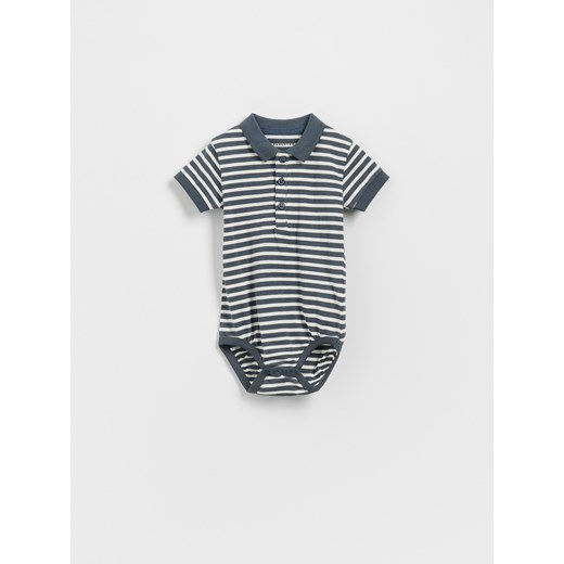 Reserved - Bawełniane body z kołnierzykiem - granatowy ze sklepu Reserved w kategorii Odzież dla niemowląt - zdjęcie 180405262