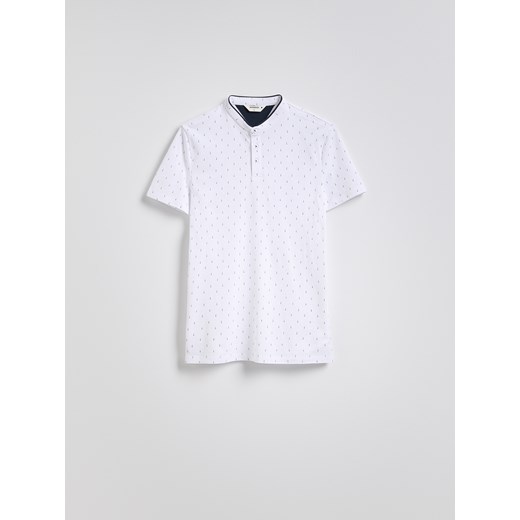 Reserved - Koszulka polo regular z bawełny - biały ze sklepu Reserved w kategorii T-shirty męskie - zdjęcie 180405524