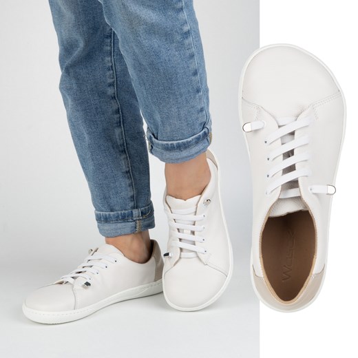 Buty damskie barefoot minimalistyczne skórzane 0771W białe ze sklepu butyolivier w kategorii Półbuty męskie - zdjęcie 180405834