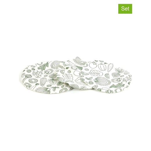 COOK CONCEPT Pokrywki wielokrotnego użytku (3 szt.) w kolorze biało-zielonym - id: 10189167 - marki Cook Concept - 180406242 COOK CONCEPT Pokrywki wielokrotnego użytku (3 szt.) w kolorze biało-zielonym ze sklepu Limango Polska w kategorii Akcesoria kuchenne - zdjęcie 180406242