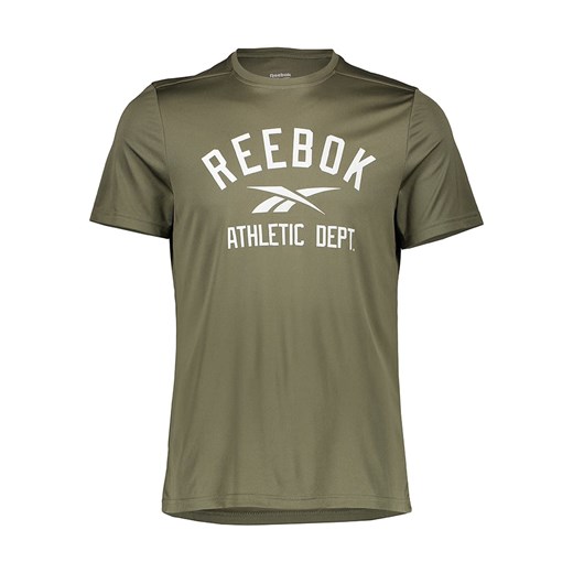Reebok Koszulka sportowa &quot;Poly&quot; w kolorze khaki ze sklepu Limango Polska w kategorii T-shirty męskie - zdjęcie 180407091