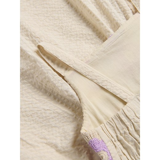 Reserved - Sukienka z ażurową górą - beżowy Reserved 122 (6-7 lat) Reserved