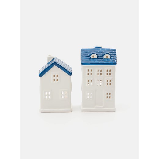 Sinsay - Dekoracja stojąca w kształcie domku 2 pack - biały Sinsay One Size Sinsay