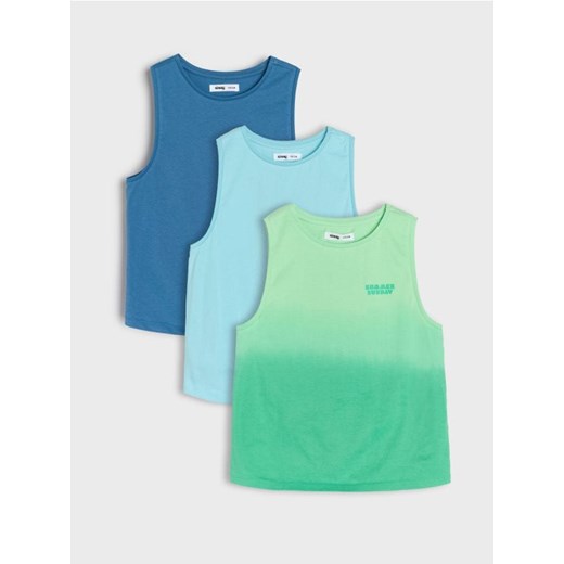 Sinsay - Koszulki bez rękawów 3 pack - wielobarwny ze sklepu Sinsay w kategorii T-shirty chłopięce - zdjęcie 180413624