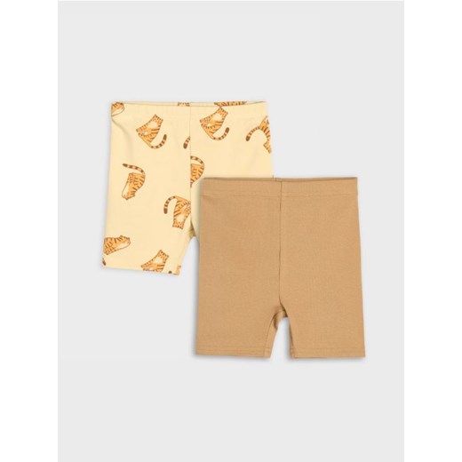 Sinsay - Krótkie legginsy 2 pack - beżowy ze sklepu Sinsay w kategorii Odzież dla niemowląt - zdjęcie 180413830